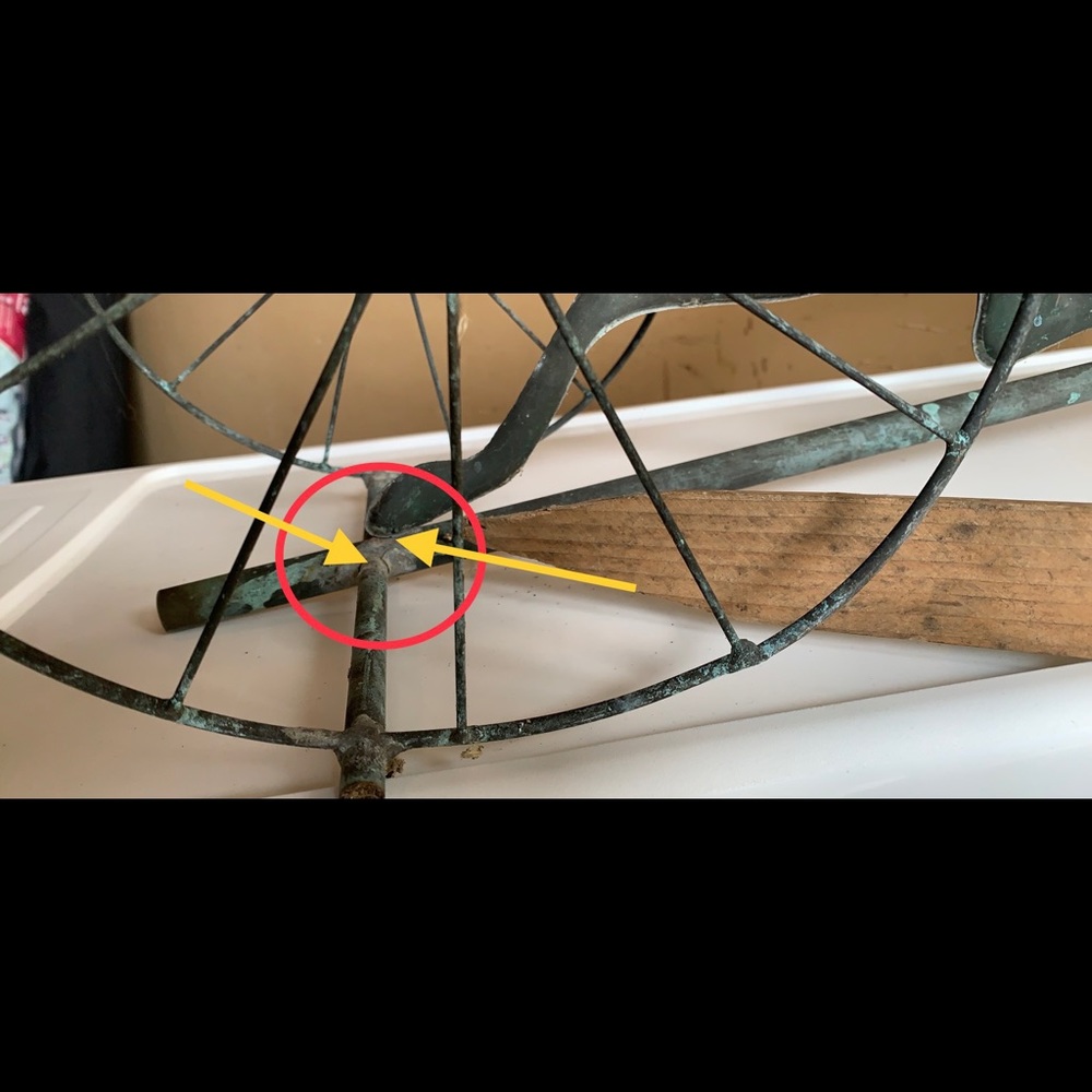 Authentic copper Sulky Rider Weather Vane - Picture 9 of 14